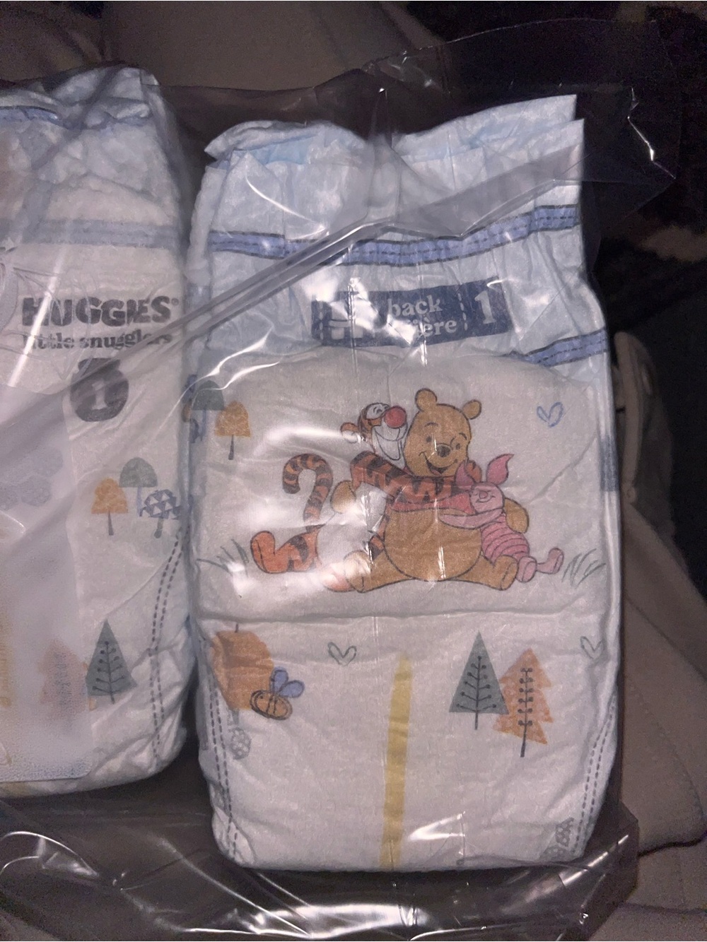 10 Huggies Winnie the Pooh Diaper - White with Tan & Blue Accents